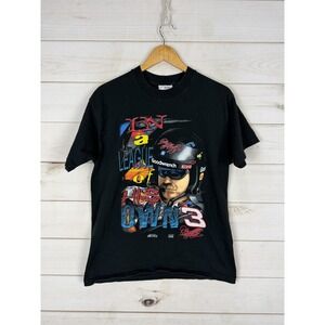 Vintage Dale Earnhardt Shirt Mens Large Black NASCAR Racing Competitors View 90s